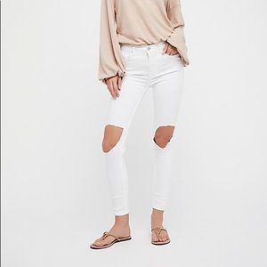 White free people busted jeans